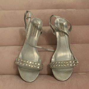 Bedazzled silver wedges